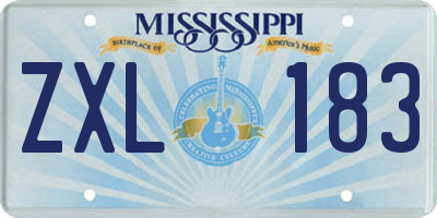 MS license plate ZXL183