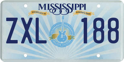 MS license plate ZXL188