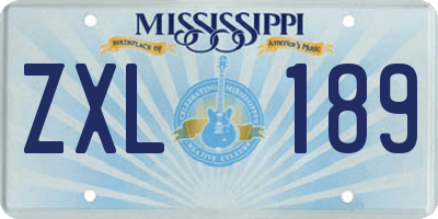 MS license plate ZXL189