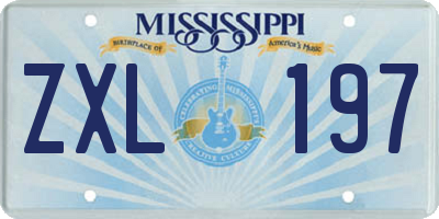 MS license plate ZXL197