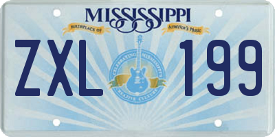 MS license plate ZXL199