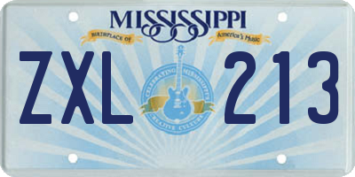 MS license plate ZXL213