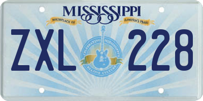 MS license plate ZXL228