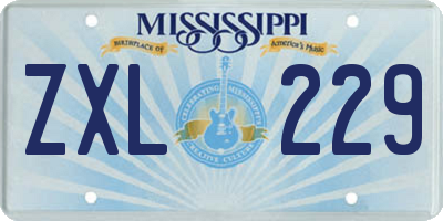 MS license plate ZXL229