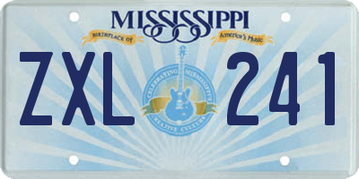 MS license plate ZXL241