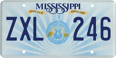 MS license plate ZXL246