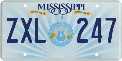 MS license plate ZXL247