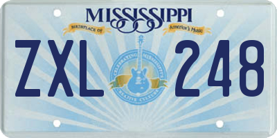 MS license plate ZXL248