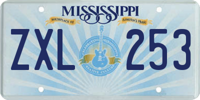 MS license plate ZXL253