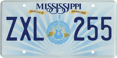 MS license plate ZXL255
