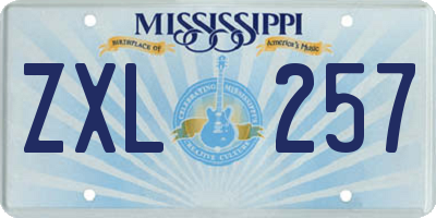 MS license plate ZXL257