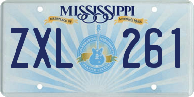 MS license plate ZXL261