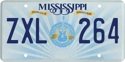 MS license plate ZXL264