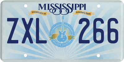 MS license plate ZXL266