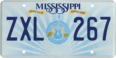 MS license plate ZXL267