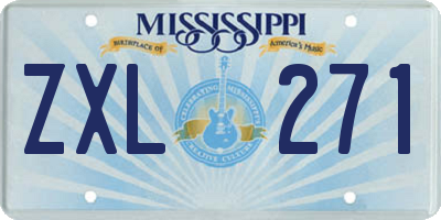 MS license plate ZXL271