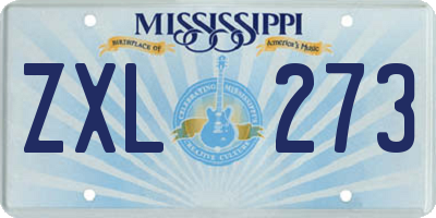 MS license plate ZXL273