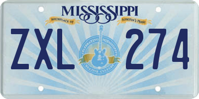 MS license plate ZXL274