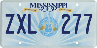 MS license plate ZXL277