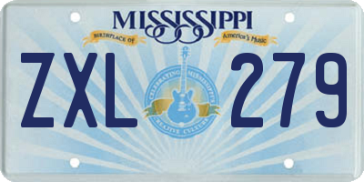 MS license plate ZXL279