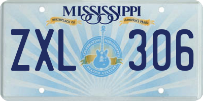 MS license plate ZXL306