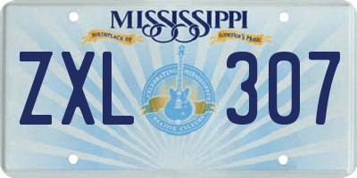 MS license plate ZXL307