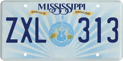 MS license plate ZXL313
