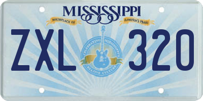 MS license plate ZXL320