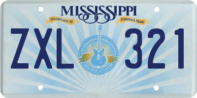 MS license plate ZXL321
