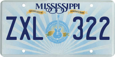 MS license plate ZXL322