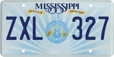 MS license plate ZXL327