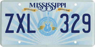 MS license plate ZXL329