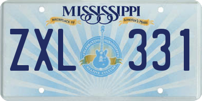 MS license plate ZXL331