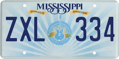 MS license plate ZXL334