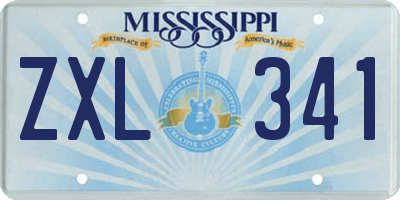 MS license plate ZXL341