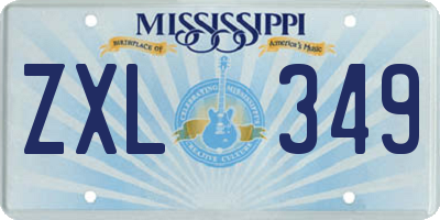 MS license plate ZXL349