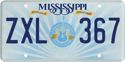 MS license plate ZXL367
