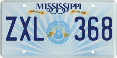MS license plate ZXL368