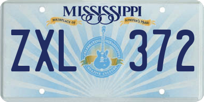 MS license plate ZXL372