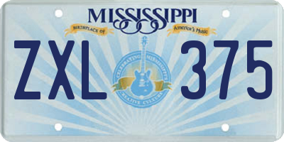 MS license plate ZXL375