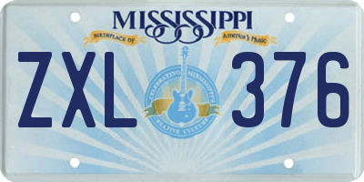 MS license plate ZXL376