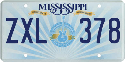MS license plate ZXL378