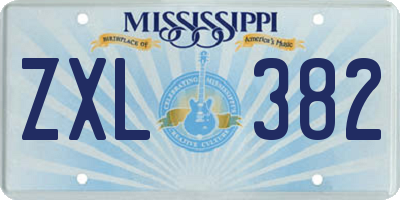 MS license plate ZXL382
