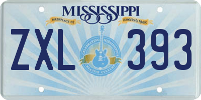 MS license plate ZXL393