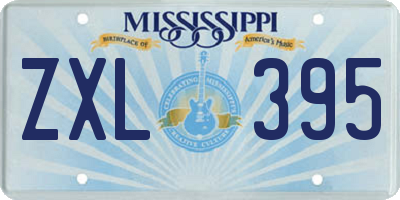 MS license plate ZXL395