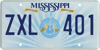 MS license plate ZXL401