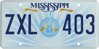 MS license plate ZXL403