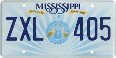 MS license plate ZXL405