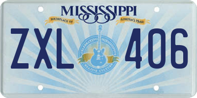 MS license plate ZXL406