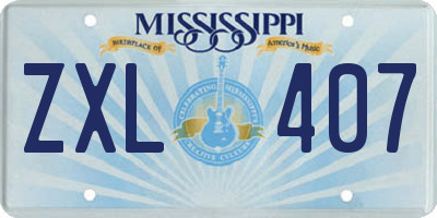 MS license plate ZXL407